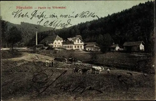 Ak Pforzheim im Schwarzwald, Partie im Würmtal