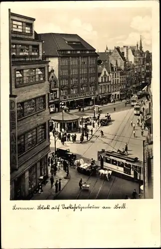 Ak Hansestadt Bremen, Blick auf Verkehrsturm am Brill, Straßenbahn