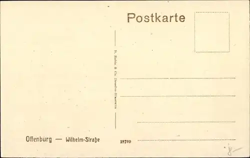 Ak Offenburg in Baden Schwarzwald, Wilhelmstraße