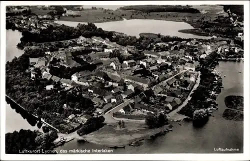 Ak Lychen in der Uckermark, Fliegeraufnahme