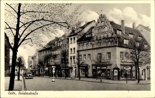 Ak Zeitz im Burgenlandkreis, Brüderstraße, Geschäfte