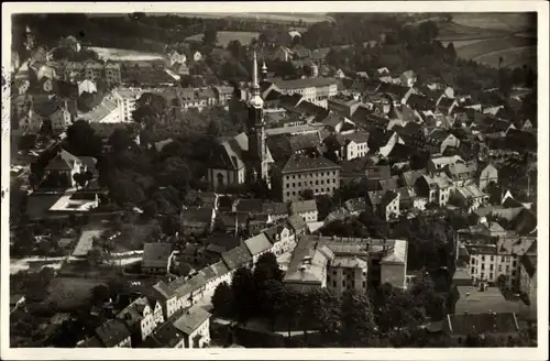 Ak Radeberg Sachsen, Fliegeraufnahme, Kirche