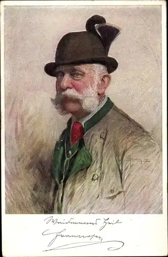 Künstler Ak Kaiser Franz Joseph I., Portrait
