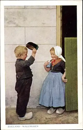 Ak Walcheren Zeeland, Kinder in Volkstrachten