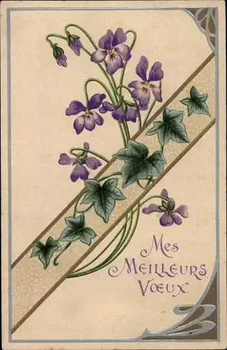 Litho Mes Meilleurs Voeux, Stiefmütterchen, Efeu