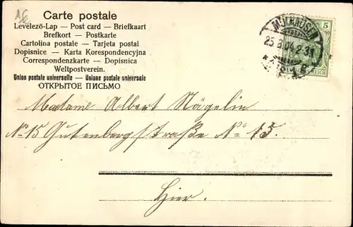 Präge Litho Glückwunsch Namenstag, Vergissmeinnicht