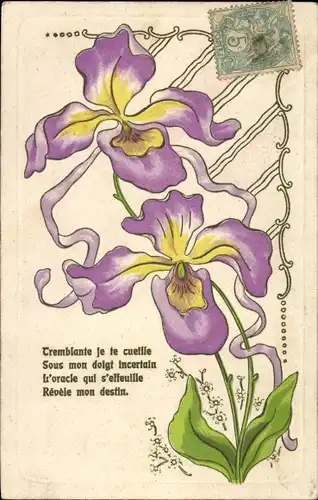 Präge Litho Tremblante je te cueille, Iris, Schwertlilie