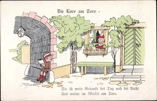 Künstler Ak Number, Jack, Die Lore am Tore, Sie ist mein Gedanke bei Tag und bei Nacht