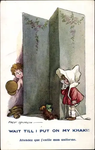 Künstler Ak Spurgin, Fred, Wait till i put on my Khaki, Paravent