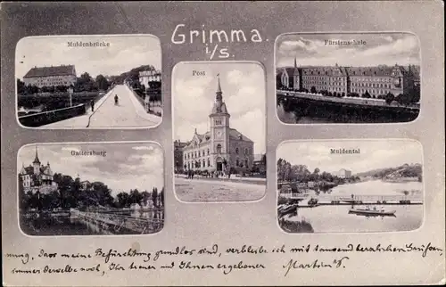 Ak Grimma in Sachsen, Gattersburg, Fürstenschule, Muldental, Post