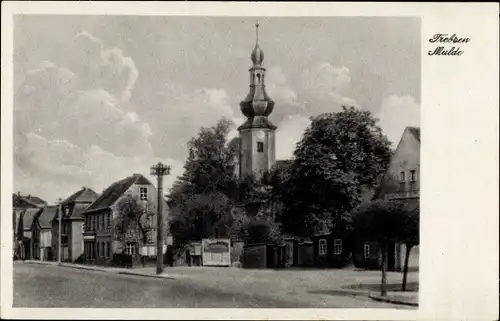 Ak Trebsen an der Mulde Sachsen, Straßenpartie, Kirche