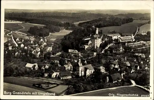 Ak Gnandstein Kohren Sahlis Frohburg in Sachsen, Burg Gnandstein, Umgebung, Fliegeraufnahme