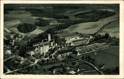 Ak Gnandstein Kohren Sahlis Frohburg in Sachsen, Schloss, Burg, Fliegeraufnahme