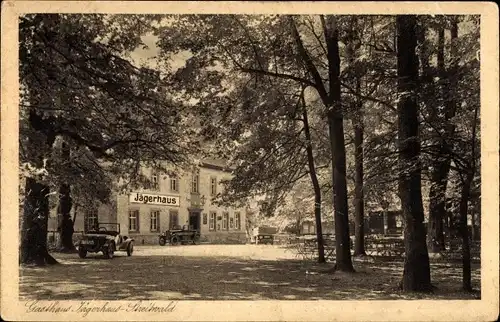 Ak Streitwald Frohburg in Sachsen, Gasthaus Jägerhaus, Vorplatz, Gedicht