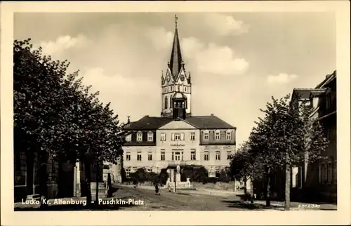 Ak Lucka im Altenburger Land Thüringen, Puschkinplatz