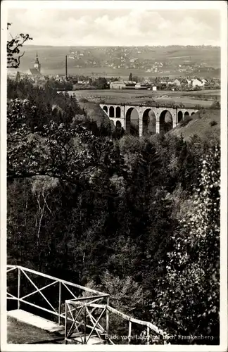 Ak Frankenberg in Sachsen, Blick von der Lützelhöhe, Lützeltal, Brücke