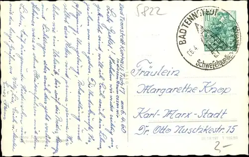 Ak Bad Tennstedt in Thüringen, Blick auf das Kurhaus, Innenansicht