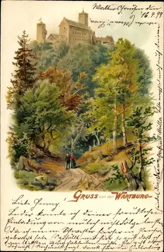 Litho Lutherstadt Eisenach in Thüringen, Wartburg