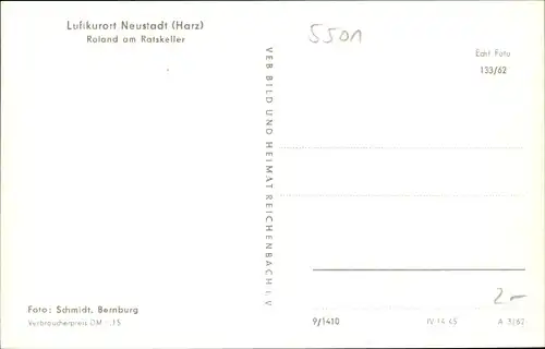 Ak Neustadt im Harz Harztor Thüringen, Roland am Ratskeller