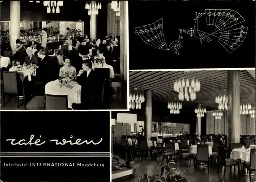 Ak Magdeburg an der Elbe, Interhotel International, Café Wien