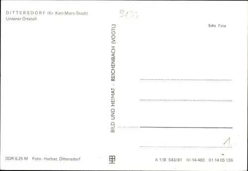 Ak Dittersdorf im Erzgebirge, Unterer Ortsteil