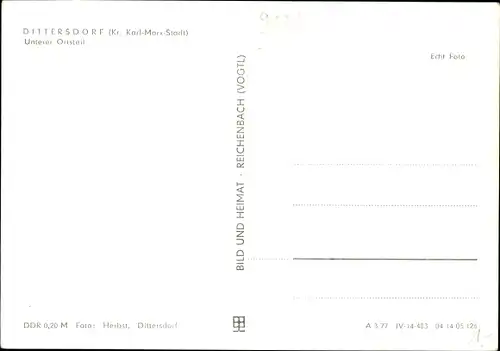 Ak Dittersdorf Amtsberg im Erzgebirge, Unterer Ortsteil