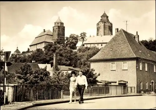 Ak Eilenburg an der Mulde, Blick vom Mühlplatz zur Sorbenburg