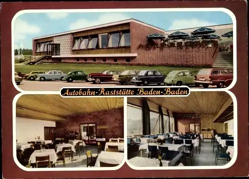 Ak Baden Baden, Autobahn Raststätte, Innenansicht