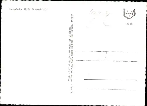 Ak Nievenheim Dormagen am Niederrhein, Kindergarten, Kath. Kirche, Ev. Schule, Alterspflegeheim