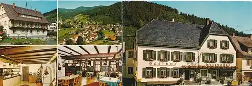 Klapp Ak Schenkenzell im Schwarzwald, Gasthof-Pension Ochsen, Speiseraum, Umgebung