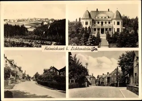 Ak Heinrichsort Callnberg Lichtenstein in Sachsen, Straßenpartie, Totale, Gebäude