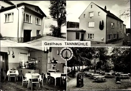 Ak Meinsdorf Callenberg in Sachsen, Gasthaus Tannmühle, Außen- und Innenansichten