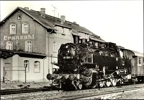 Ak Cranzahl Sehmatal im Erzgebirge, Dampflokomotive 86 1001-6