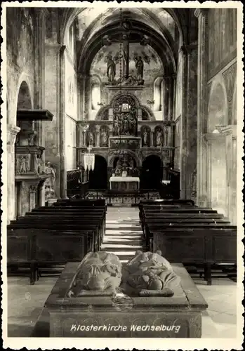 Foto Ak Wechselburg in Sachsen, Klosterkirche Innenansicht