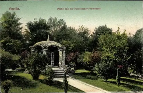 Ak Apolda in Thüringen, Partie aus der Herressener-Promenade