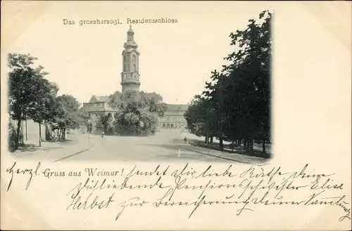 Ak Weimar in Thüringen, Das großherzogl. Residenzschloss