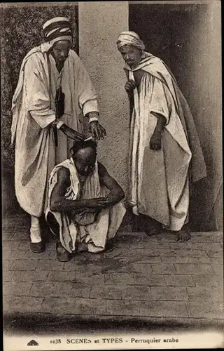 Ak Scènes et Types, Perruquier arabe