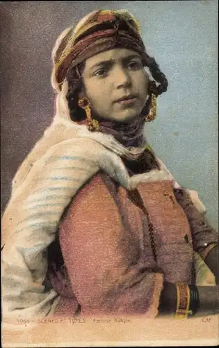 Ak Alger Algerien, Scènes et Types, Femme Kabyte, Cap 1066