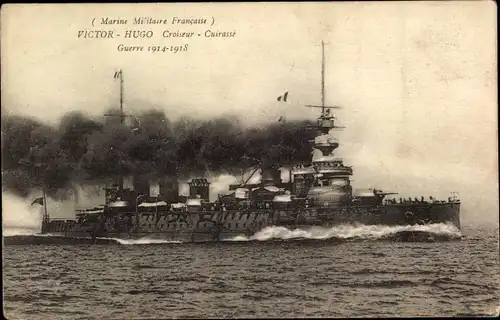 Ak Französisches Kriegsschiff, Victor Hugo, Croiseur Cuirasse
