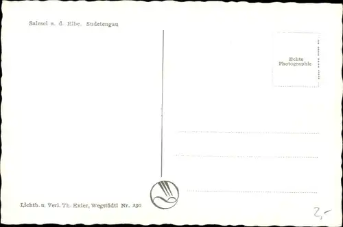 Ak Dolní Zálezly Salesel Elbe Region Aussig, Gesamtansicht, Fluss