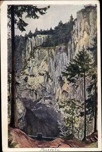 Ak Vilémovice u Macochy Südmähren, Macocha, Stiefmutterschlucht