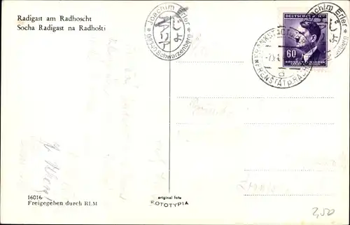 Ak Radhošť Radhoscht Region Pardubice, Radigast