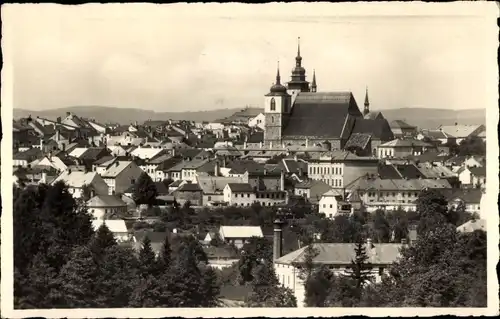 Ak Jihlava Iglau Region Hochland, Blick auf Ort und Schloss