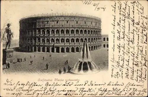 Ak Roma Rom Lazio, Anfiteatro Flavio restaurato, Kolosseum