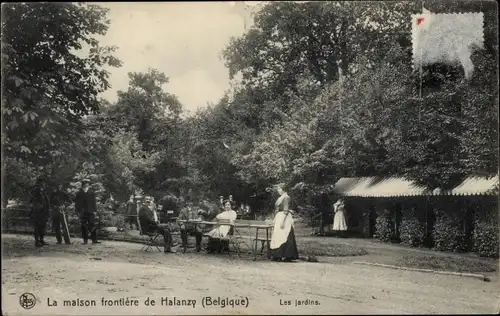 Ak Halanzy Wallonien Luxemburg, Les jardins, maison frontière