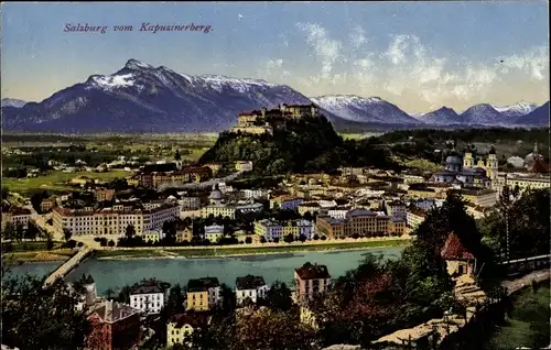 Ak Salzburg in Österreich, Totale mit Kapuzinerberg