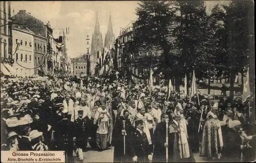 Ak Köln am Rhein, der XX. Internationale Eucharistische Kongress 1909, Große Prozession