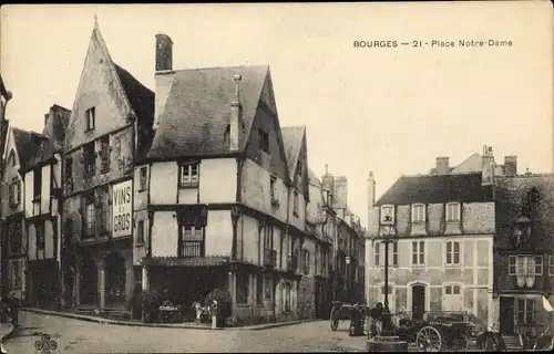 Ak Bourges Cher, Place Notre Dame