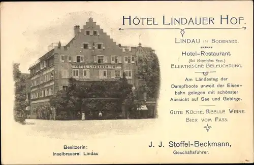 Ak Lindau am Bodensee Schwaben, Hotel Lindauer Hof