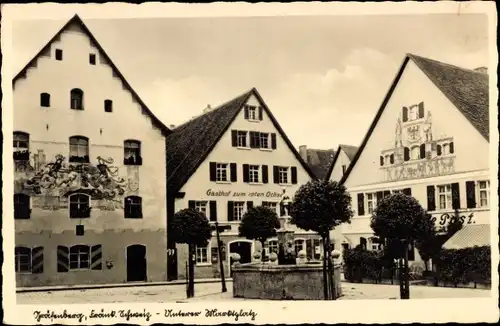 Ak Gräfenberg in Oberfranken, Unterer Marktplatz, Brunnen